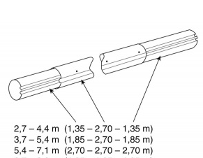 Труба телескопическая для пузырькового покрытия длина 3,7-5,4 м
