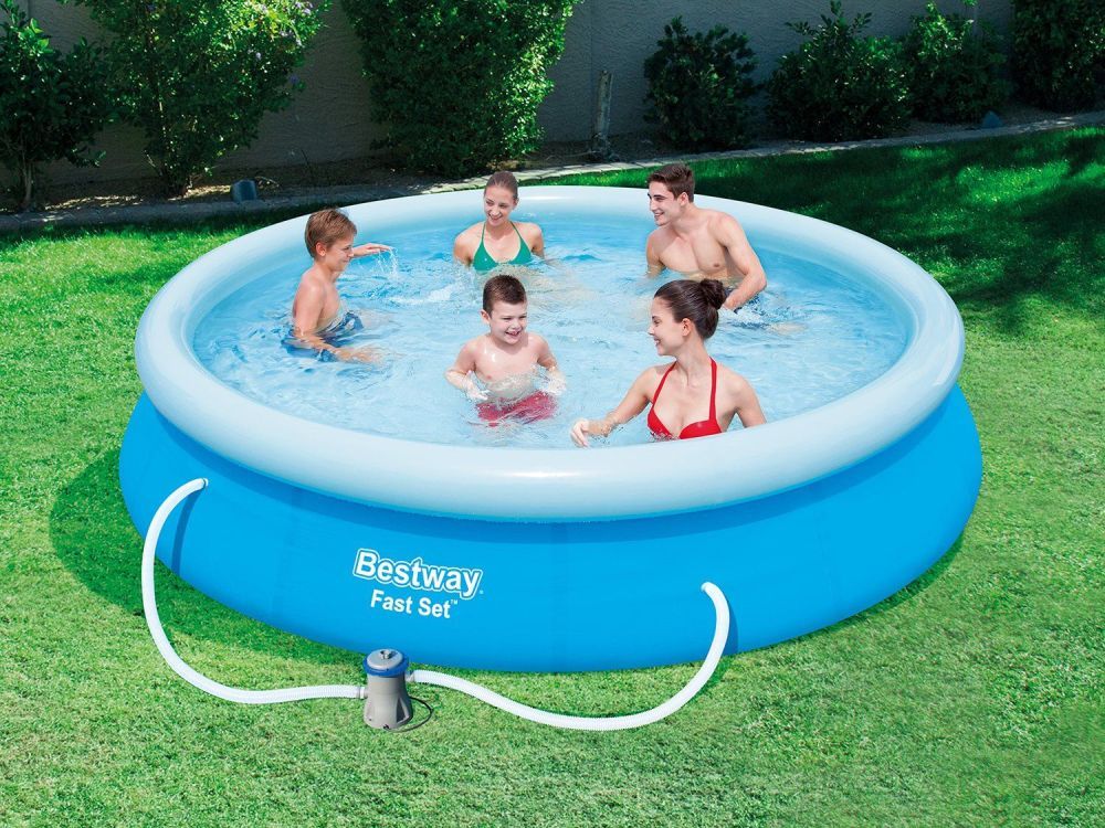 Бассейн с надувным бортом 396х84см, 7340л, фильтр-насос 2006л/ч, Bestway, 57321 BW