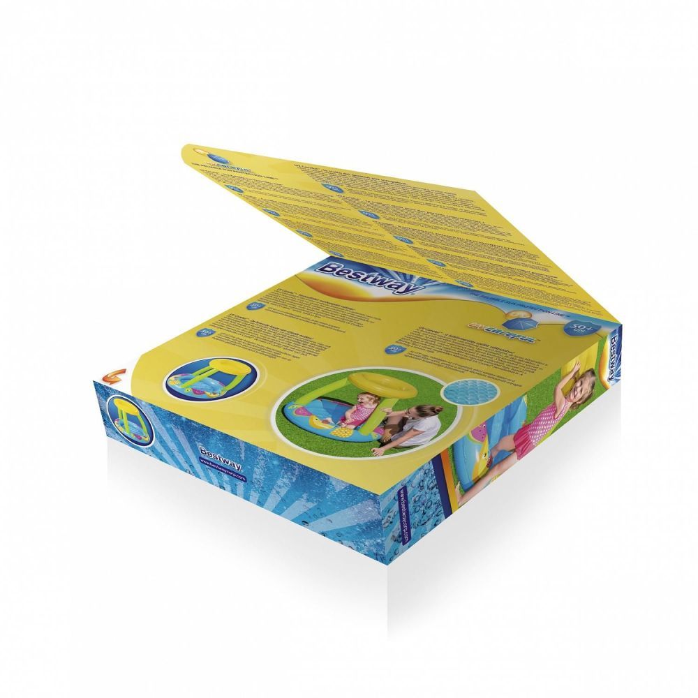 Детский надувной бассейн 94х89х79см "Фрукты" с навесом и надувным дном, 26л, от 2 лет