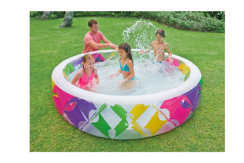 Детский надувной бассейн 229х56см с цветными вставками, 840л, от 6 лет