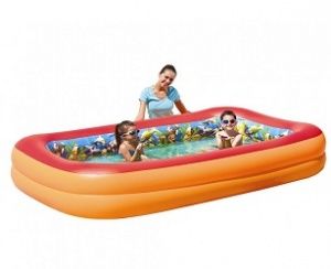 Надувной прямоугольный бассейн с 3D рисунком "Поиски сокровищ", 262x175x51 см, 778 л