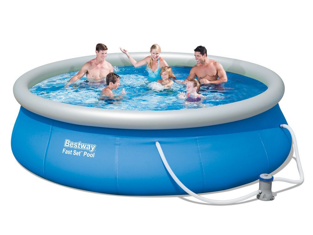 Бассейн с надувным бортом 396х84см, 7340л, фильтр-насос 2006л/ч, Bestway, 57321 BW