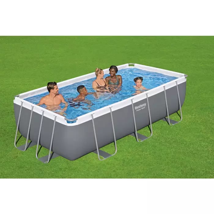 Каркасный бассейн Power Steel 404х201х100см, 6478л, фил.-насос 2006л/ч, лестница, попл.-дозатор, Bestway, 56441 BW