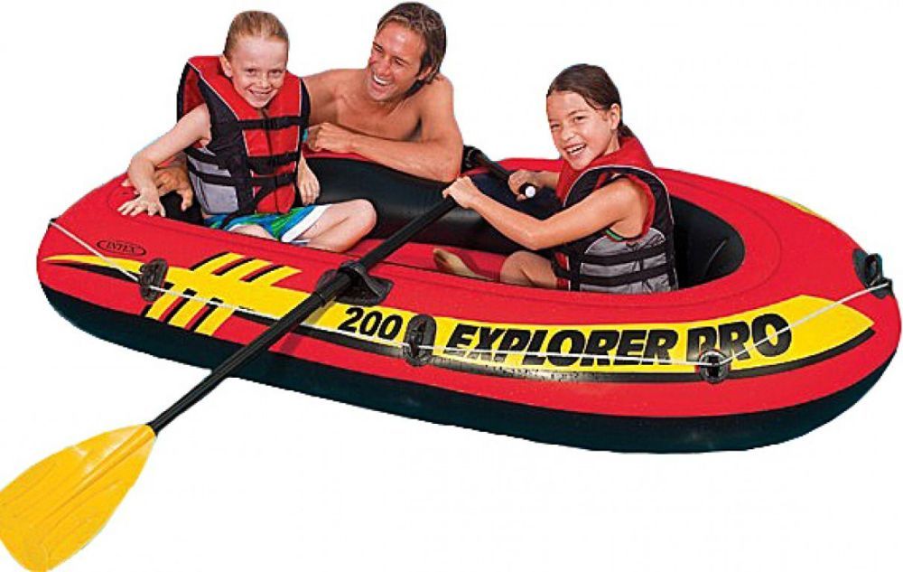 Надувная лодка "Explorer Pro 200" 196х102х33см, вёсла 59623, насосом 68612, от 6 лет, до 120кг