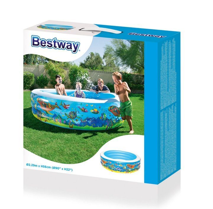 Детский надувной бассейн 229х56см "Подводный мир" 1147л
