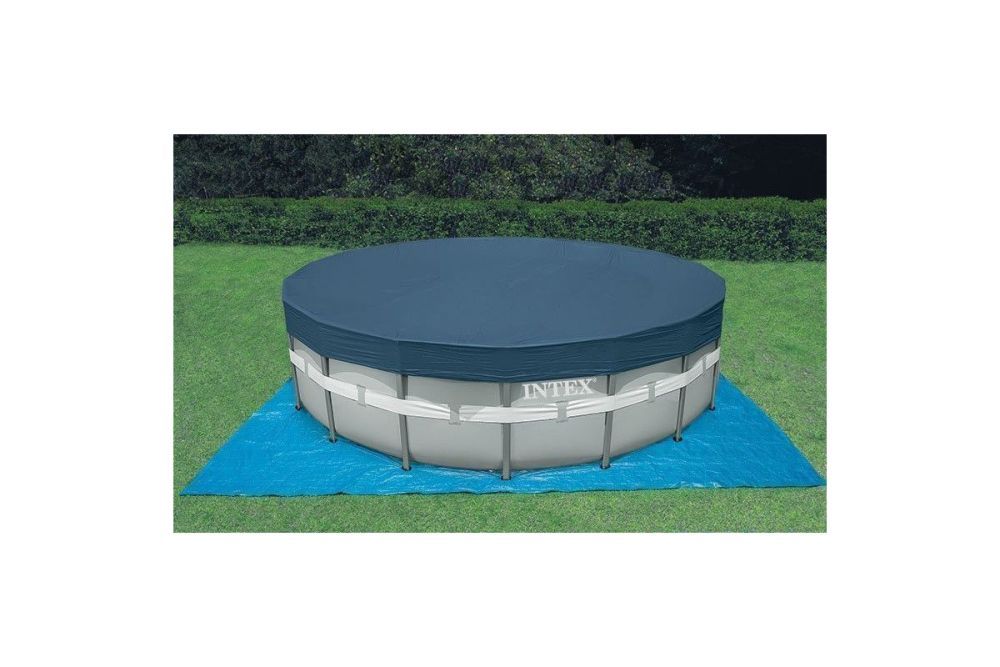 Каркасный бассейн Prism Frame 457x107 см, 14614л, фильтр-насос 3785л/ч, лестница, тент, подстилка, Intex, 28734