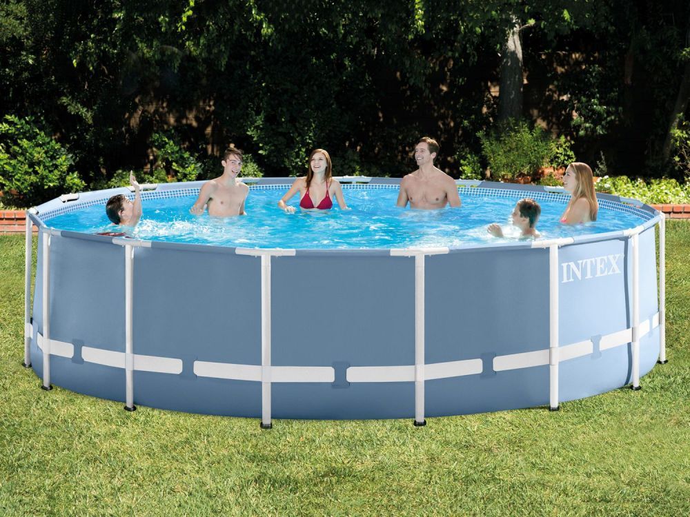 Каркасный бассейн Prism Frame 457х122см, 16805л, фил.-насос 3785л\ч, лестница, тент, подстилка, Intex, 26736
