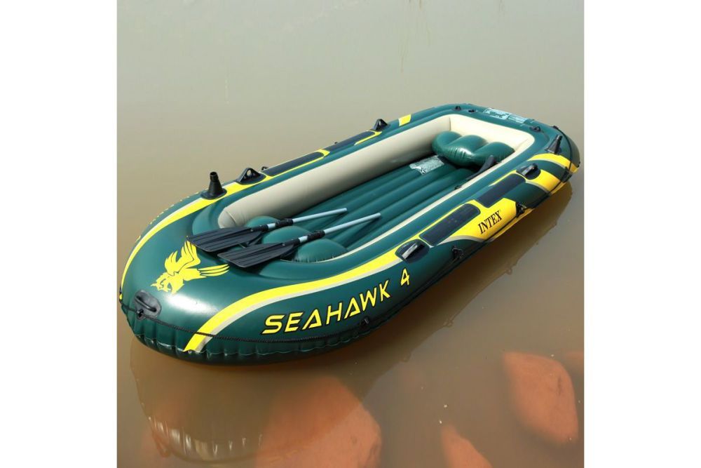 Надувная лодка "Seahawk 4" 351х145х48см, алюм.вёсла 137см, насос 68614, до 480кг