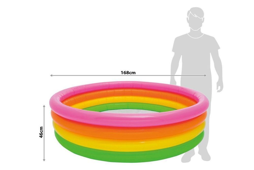 Детский надувной бассейн 168х46см "Радуга" 780л, от 3 лет