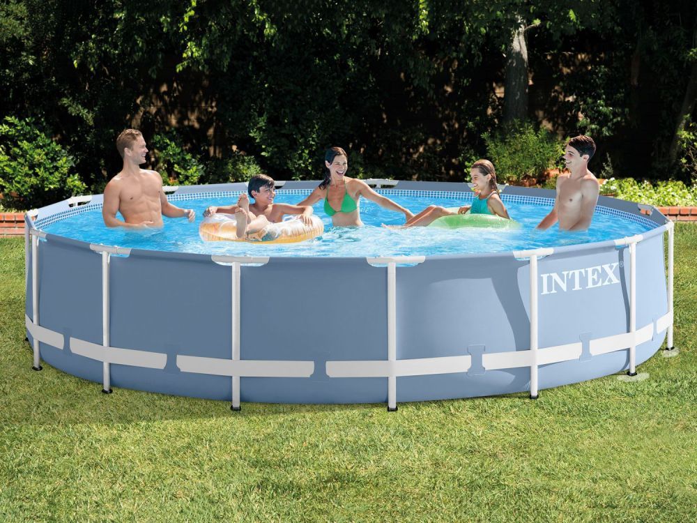 Каркасный бассейн Prism Frame 457х84см, 11325л, фил.-насос 2006л\ч, лестница, тент, подстилка, Intex, 26728