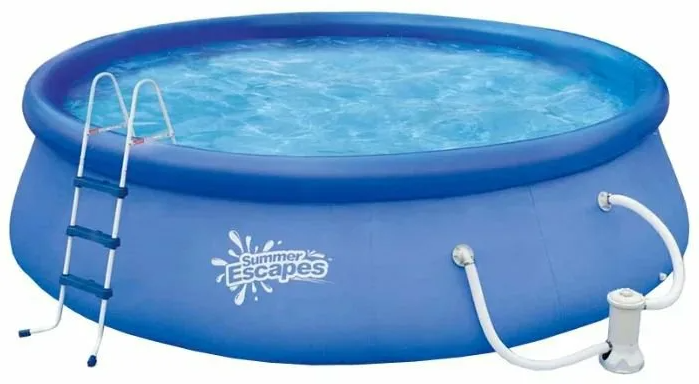 Бассейн надувной 396х99см, 8327л, фил.-насос 2270л/ч, лестница, тент, подстилка