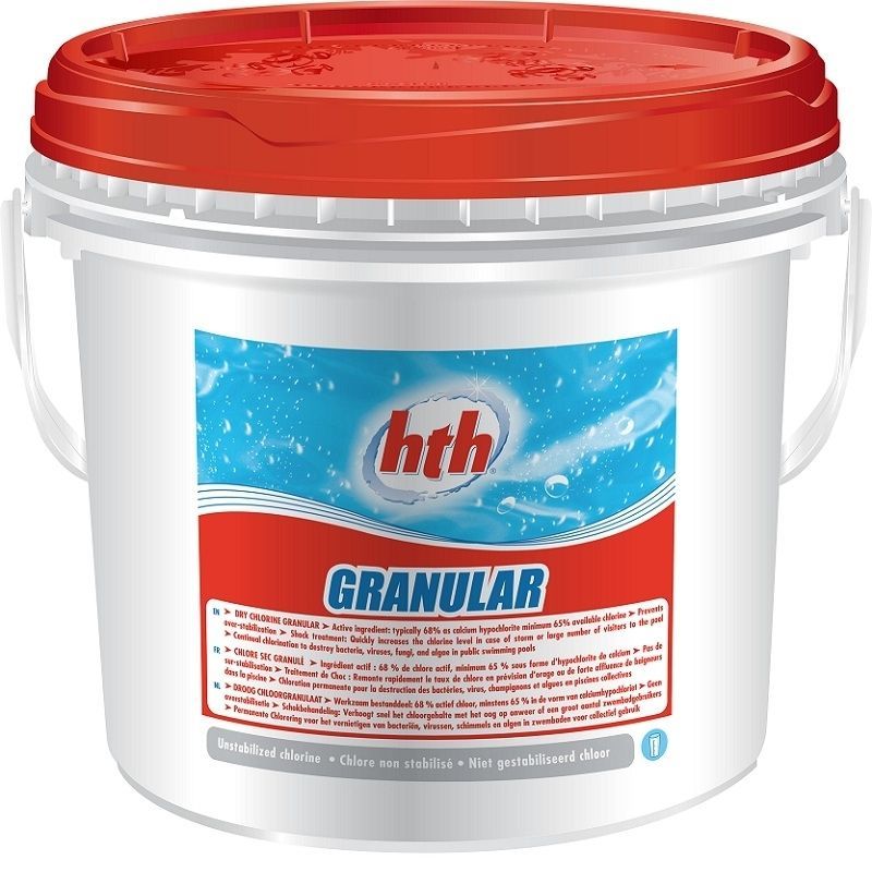 Быстрорастворимый хлор в гранулах для уничтожения грибков, вирусов и бактерии, HTH GRANULAR, 45 кг