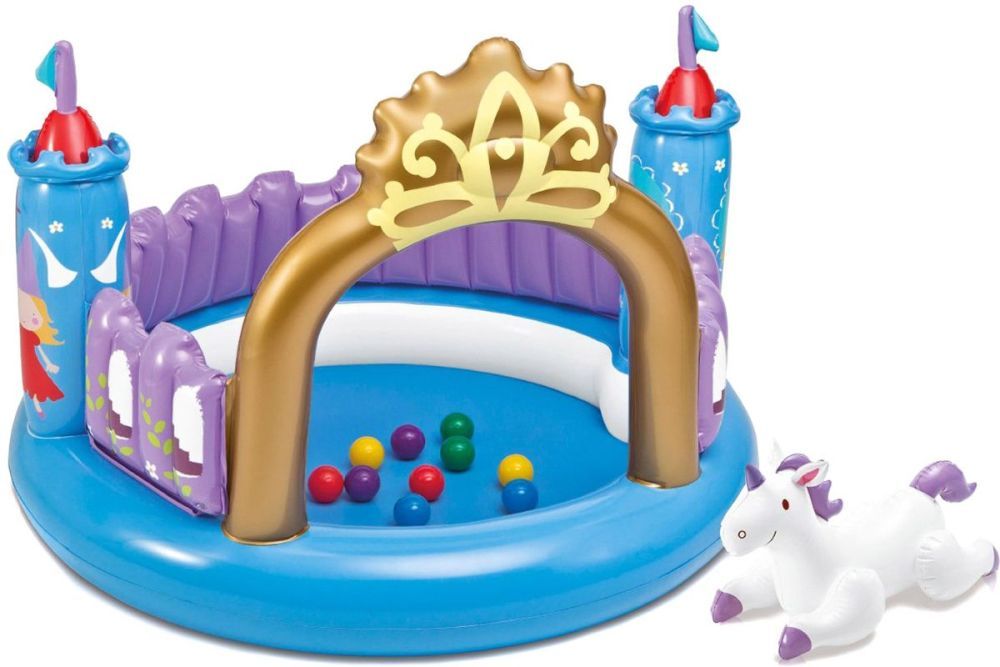 Детский надувной бассейн 142х117х122см "Дом" с навесом, от 1 до 3 лет