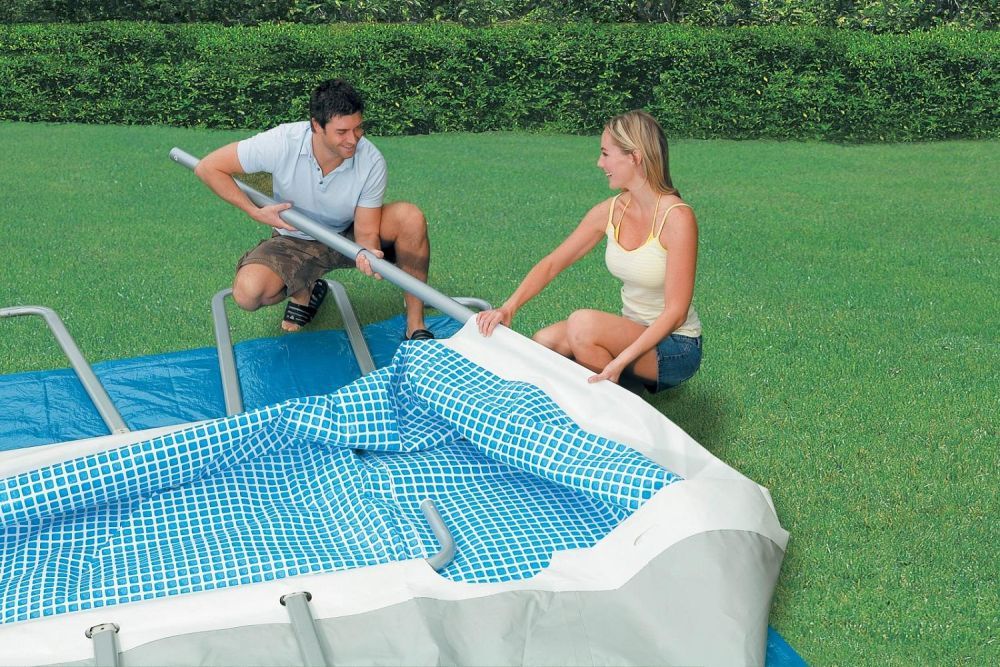 Каркасный бассейн Ultra Frame 549х274х132см, 17203л, песоч.фил-насос 4,5м3/ч, лестн, тент, подстилка, Intex, 28352