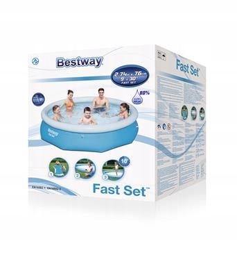 Бассейн с надувным бортом 274x76 см, 3178 л., Bestway, 57271 BW