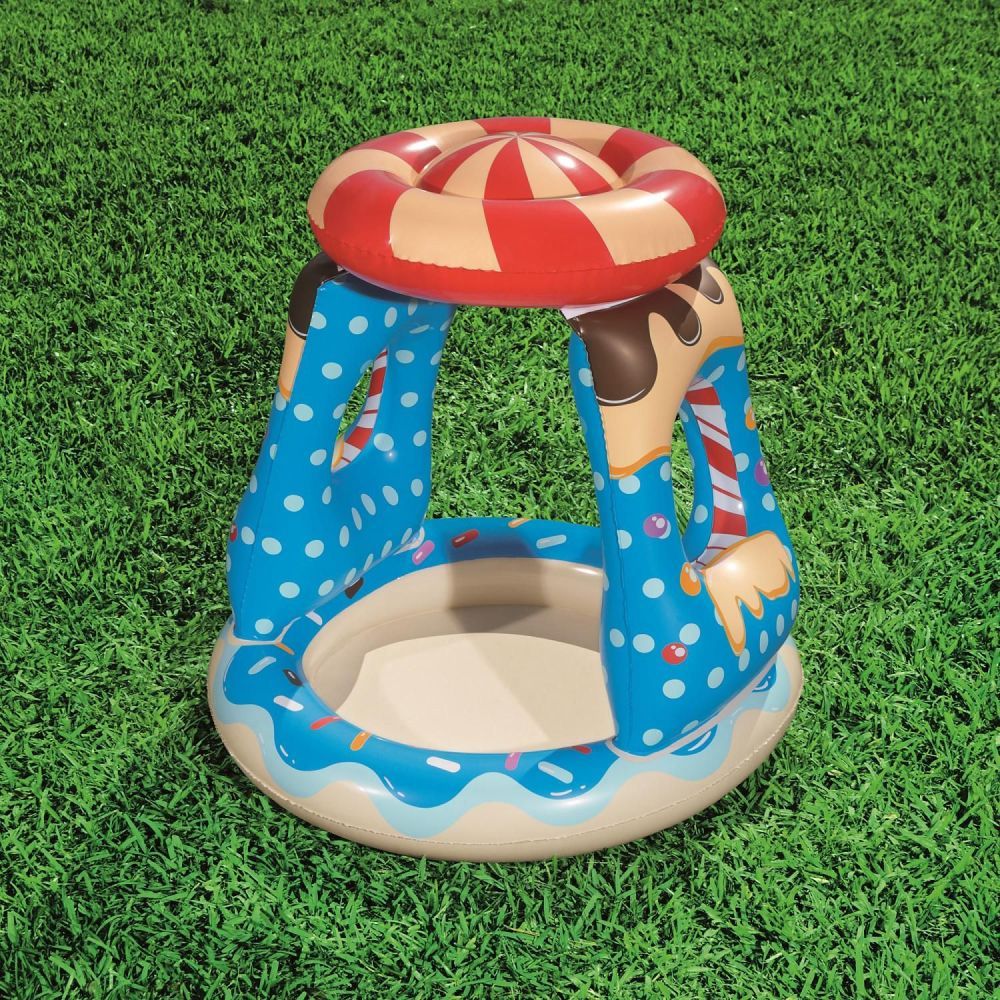 Детский надувной бассейн 91х91х89см "Конфетка" с навесом, 26л, от 2 лет