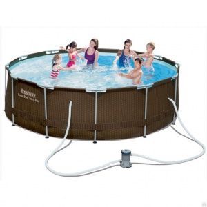Каркасный бассейн "Ротанг" 366х100см, 9150л, фильтр-насос 2006л/ч, лестница, Bestway, 56379 BW