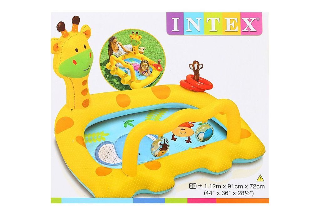 Детский надувной бассейн 112х91х72см "Жираф" 53л, от 1 до 3 лет