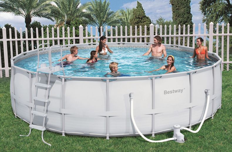 Каркасный бассейн, 549х132 см, 26000 л, песочный фильтр-насос 5678л/ч, тент, лестница, Bestway, 56280 BW