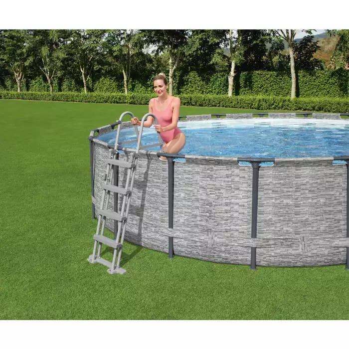 Каркасный бассейн Steel Pro MAX 427х122см, 15232л, фил.-насос 3028л/ч, лестница, тент, Bestway, 5619D BW