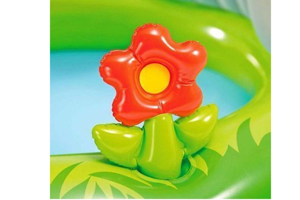 Детский надувной бассейн 122х122см "Крепость" с навесом, 68л, от 1 до 3 лет