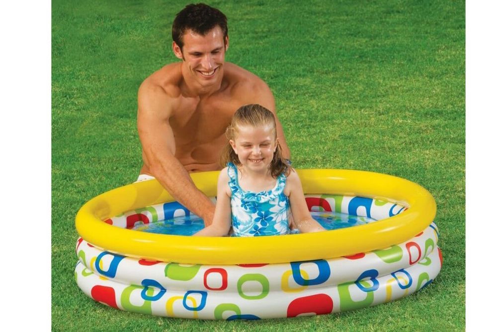 Детский надувной бассейн 114х25см "Геометрия" 132л, от 2 лет