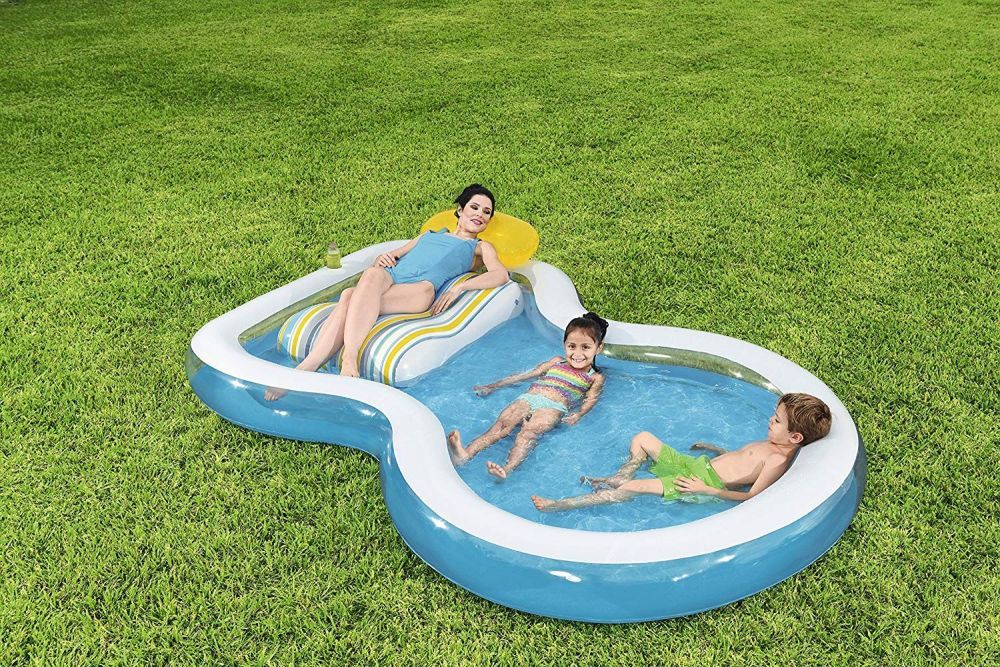 Детский надувной бассейн 279х234х48см с шезлонгом, 340л, от 2 лет