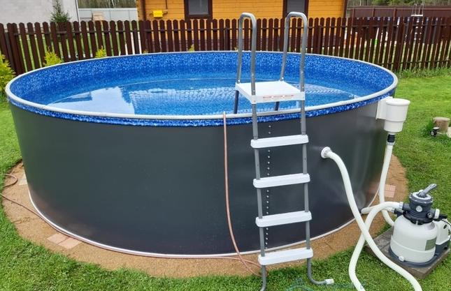 Круглый бассейн ЛАГУНА 5,49 х 1,25 м (природный камень)