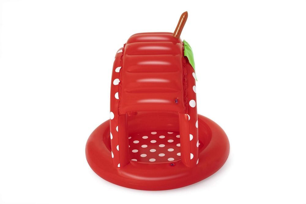 Детский надувной бассейн 91х91х91см "Ягодка" с навесом и надувным дном, 26л, от 2 лет