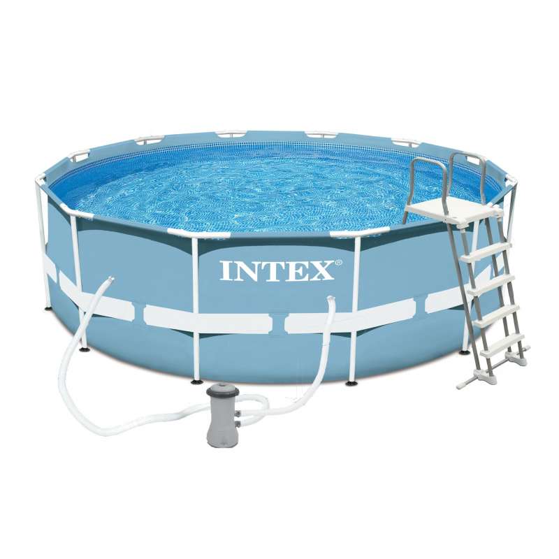Каркасный бассейн Prism Frame 457x122см, 16805л, фил.-насос 3785л/ч, лестница, тент, подстилка, Intex, 28736