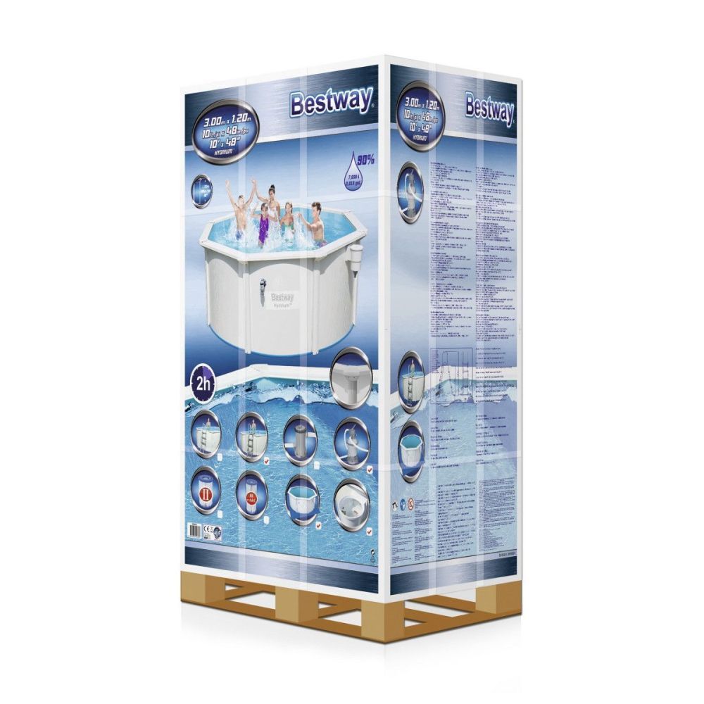Стальной бассейн Hydrium Pool Set 300х120см, 7630л, фил.-насос 2006л/ч, лестница