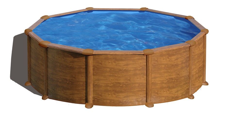 Круглый бассейн, серия "MAURITIUS" 460х132см, имитация Дерево