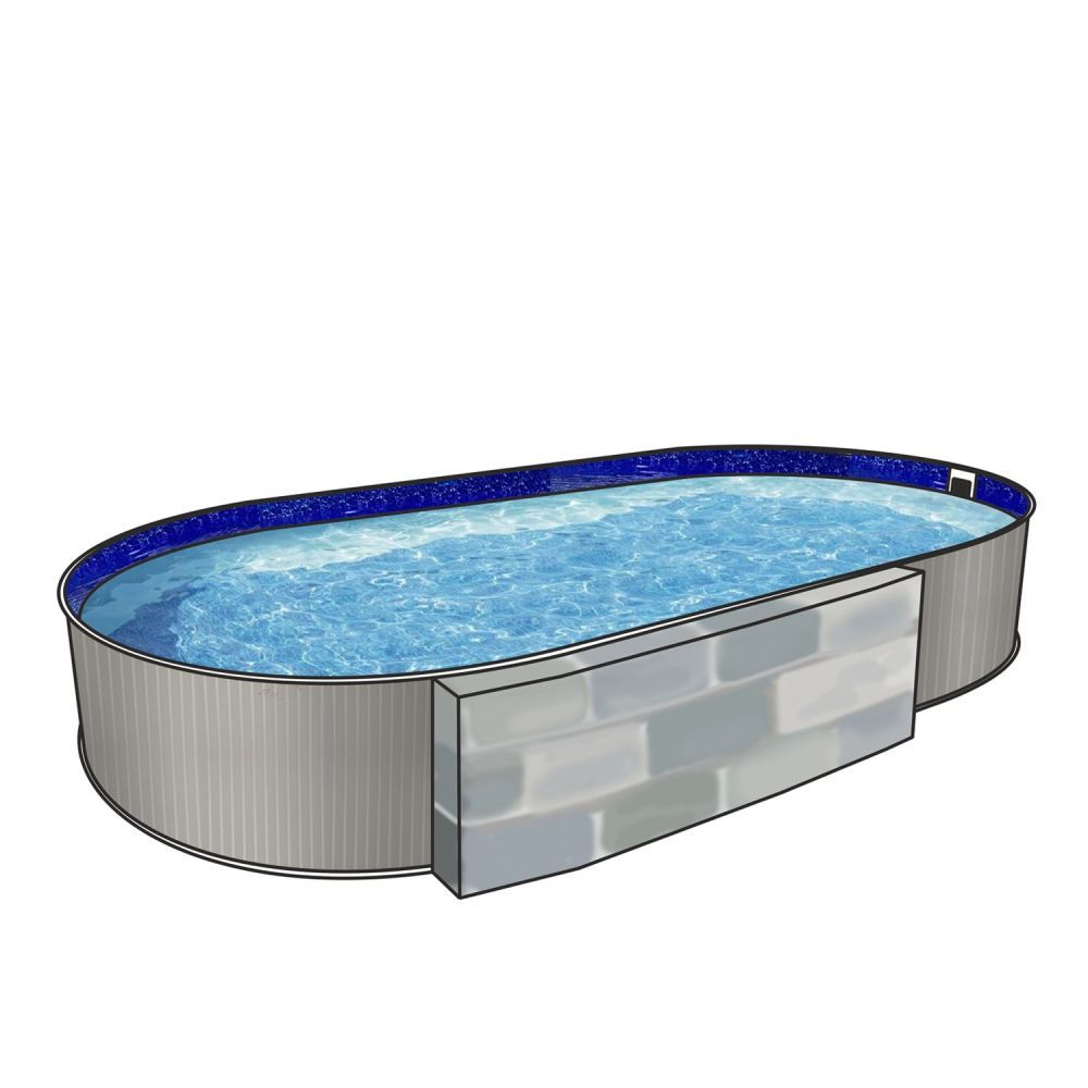 Бассейн ЛАГУНА овальный вкапываемый 8 х 3,5 х 1,25 м (Однотонный),чаша 0.6мм