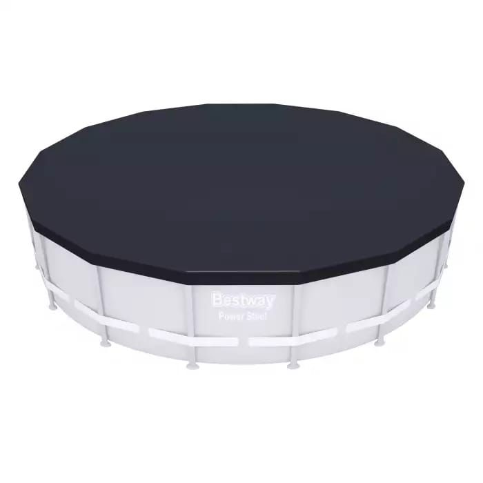 Каркасный бассейн 488х122см, 19480л, фил.-насос 5678 л/ч, тент, лестница, Bestway, 56451 BW