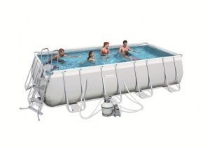Каркасный прямоугольный бассейн 488х274х122 см, 13177 л., песочный фильтр-насос 3785л/ч, Bestway, 56390 BW