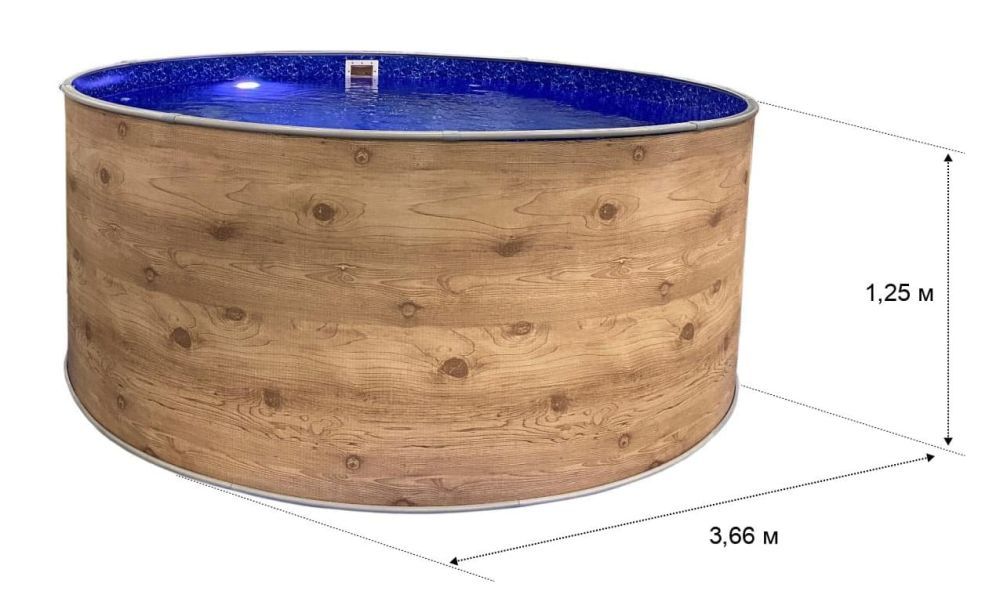 Круглый бассейн 366х125см "Светлое дерево" 12200л