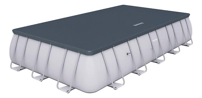 Каркасный прямоугольный бассейн 549х274х122 см, 14812 л, фильтр-насос 5678л/ч, тент, лестница, Bestway, 56223 BW