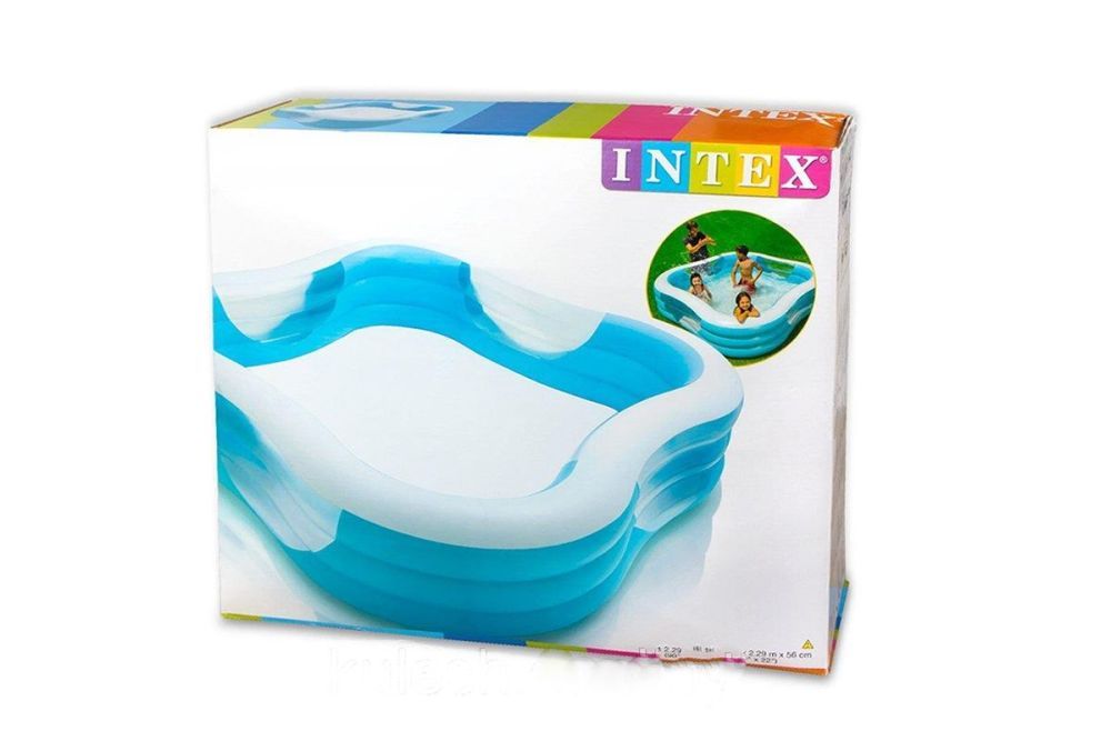 Детский надувной бассейн 229х229х56см "Волны" 1350л, от 6 лет