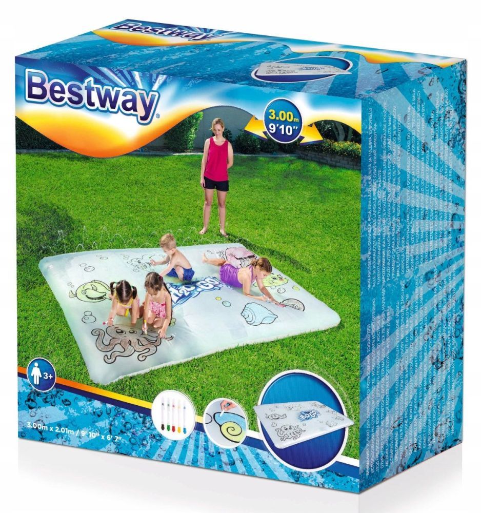 Надувная детская водная игровая площадка с фонтанчиками, 300х201см, 906 л, от 3 лет