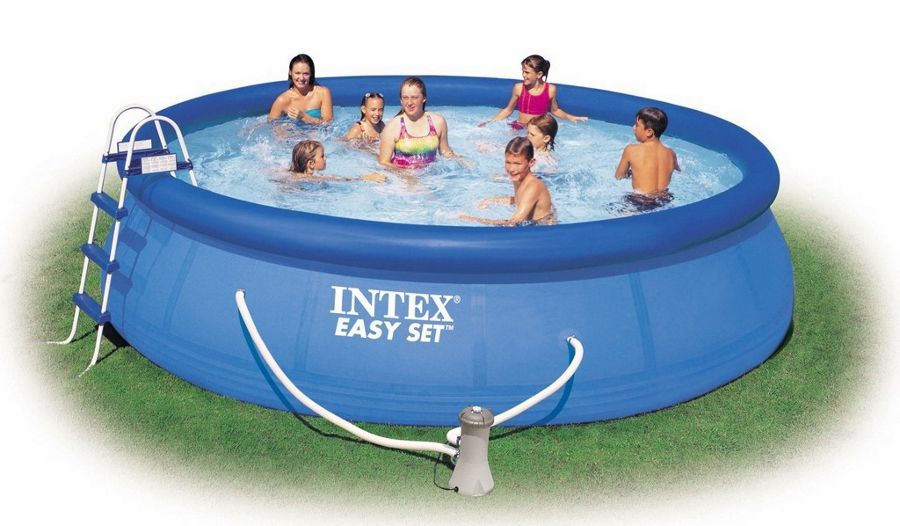 Бассейн Easy Set 457х91см, фильтр-насос, лестница, тент, подстилка, Intex, 28164
