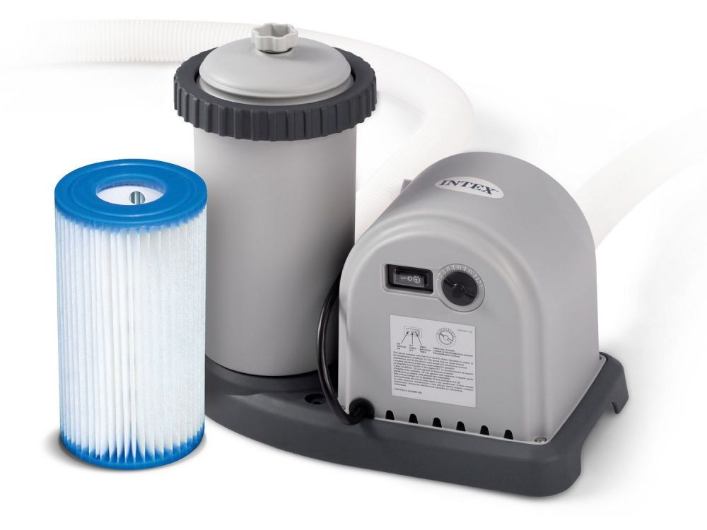 Каркасный бассейн Ultra Frame 427х107см, 12706л, фил.-насос 3785л\ч, лестница, тент, подстилка, Intex, 26310