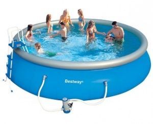 Бассейн с надувным бортом 549х122 см, 21182 л, фильтр-насос 5678л/ч, тент, лестница., Bestway, 57291/57212 BW