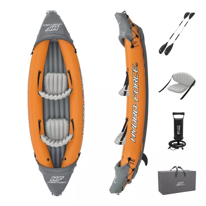 Надувная байдарка "Lite-Rapid X2" 321х88см, алюм.вёсла 218см, насос 62086, до 160кг