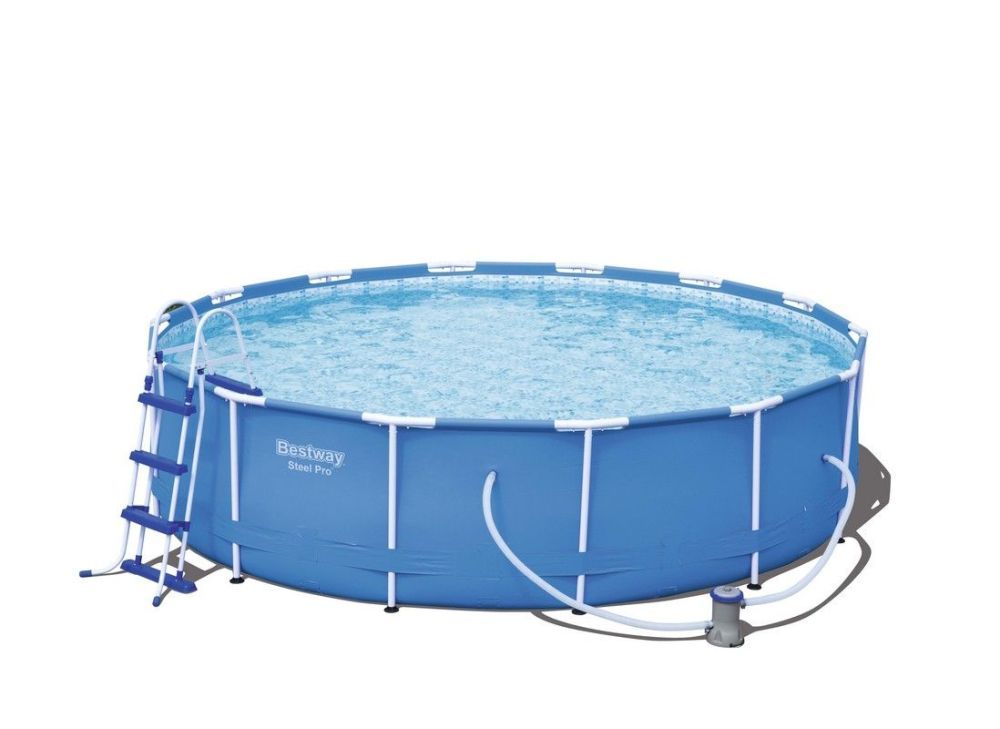 Каркасный бассейн 427х100 см, 12110л, фильтр-насос 2006л/ч, тент, лестница., Bestway, 56422 BW
