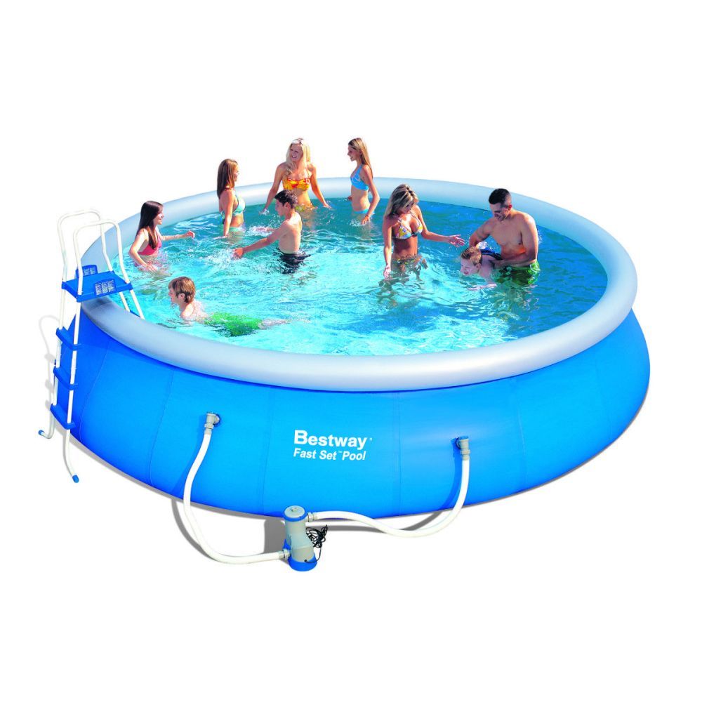 Бассейн Fast Set 549х122см, 21182л, фил.-насос 5678л\ч, лестница, тент, подстилка, Bestway, 57212 BW
