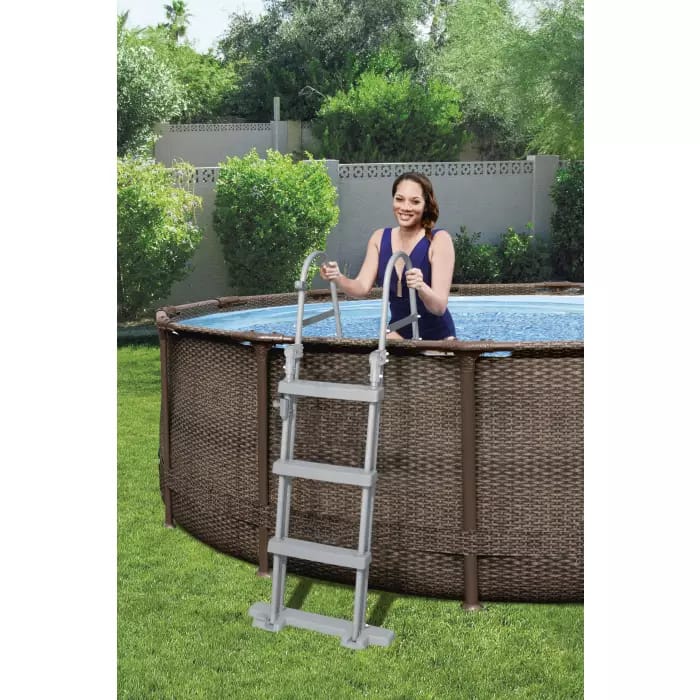 Каркасный бассейн Steel Pro Max 366х100см "Ротанг" 9150л, фил.-насос 2006л/ч, лестница, Bestway, 56709 BW