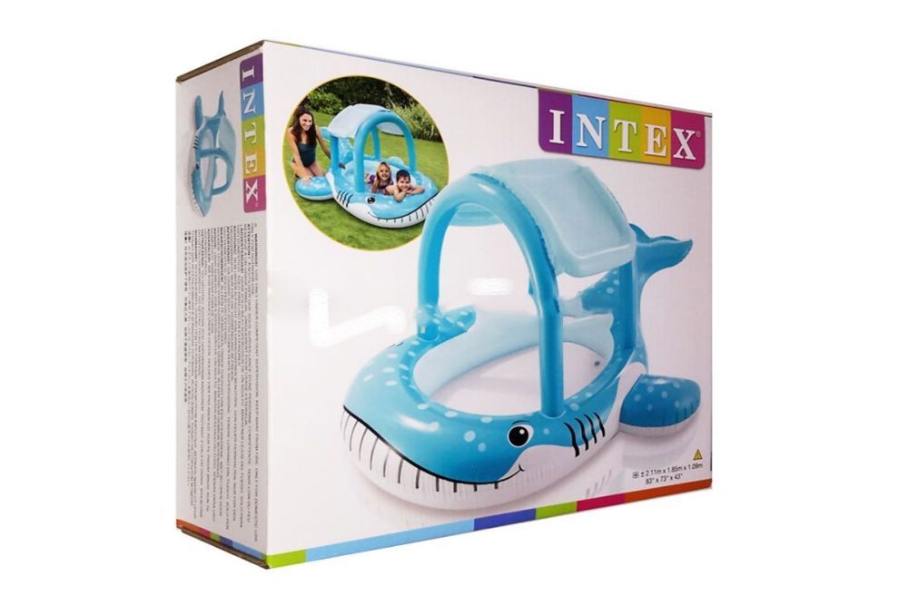 Детский надувной бассейн "Кит" 211x185x109см с навесом