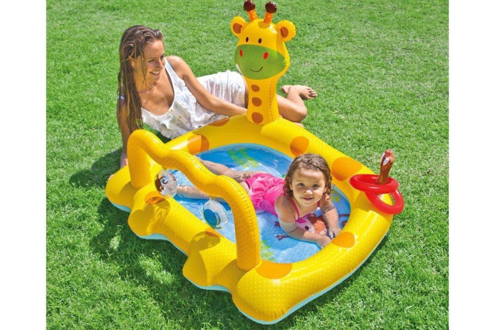 Детский надувной бассейн 112х91х72см "Жираф" 53л, от 1 до 3 лет