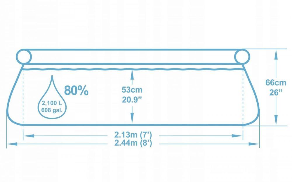 Бассейн Fast Set 244х66см, 2100л, фил.-насос 1249л/ч, Bestway, 57268 BW