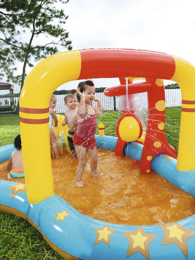 Игровой центр 435х213х117см "Маленькие чемпионы" с разбрыз., горкой и игрушками, 314л, от 2 лет